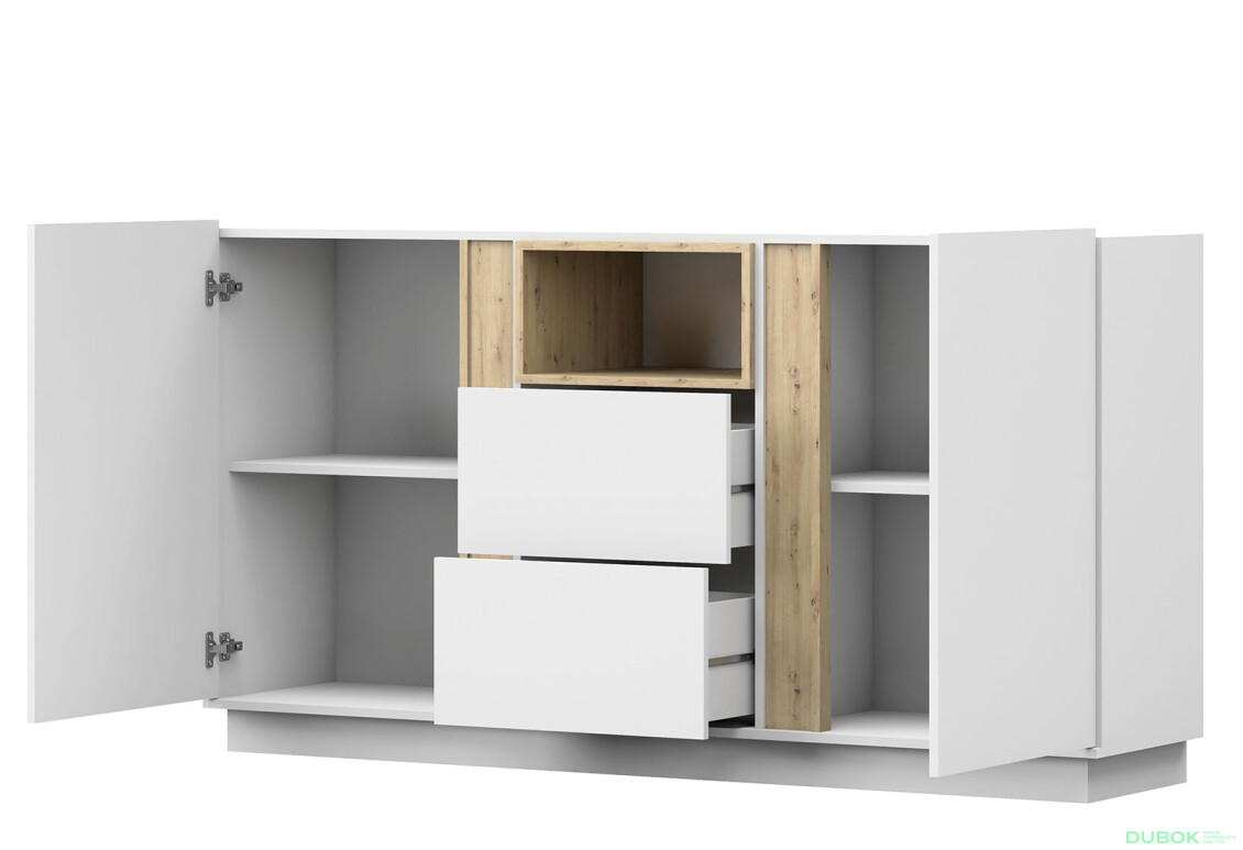 Fotografia 3 - Komoda 180 Grey biela, artisan / biela Idczak meble