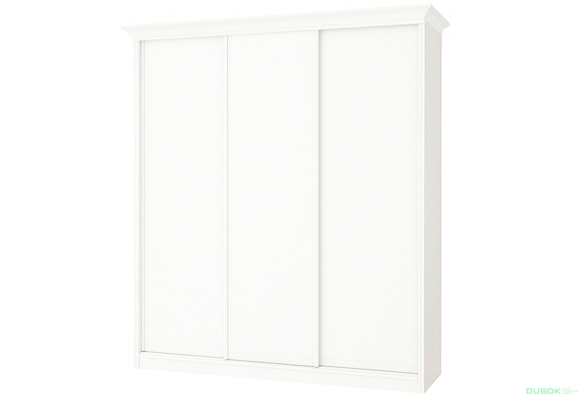 Skriňa Rim-Veneziano 3D 2,3 m biela s rímsou, fasádami DTD