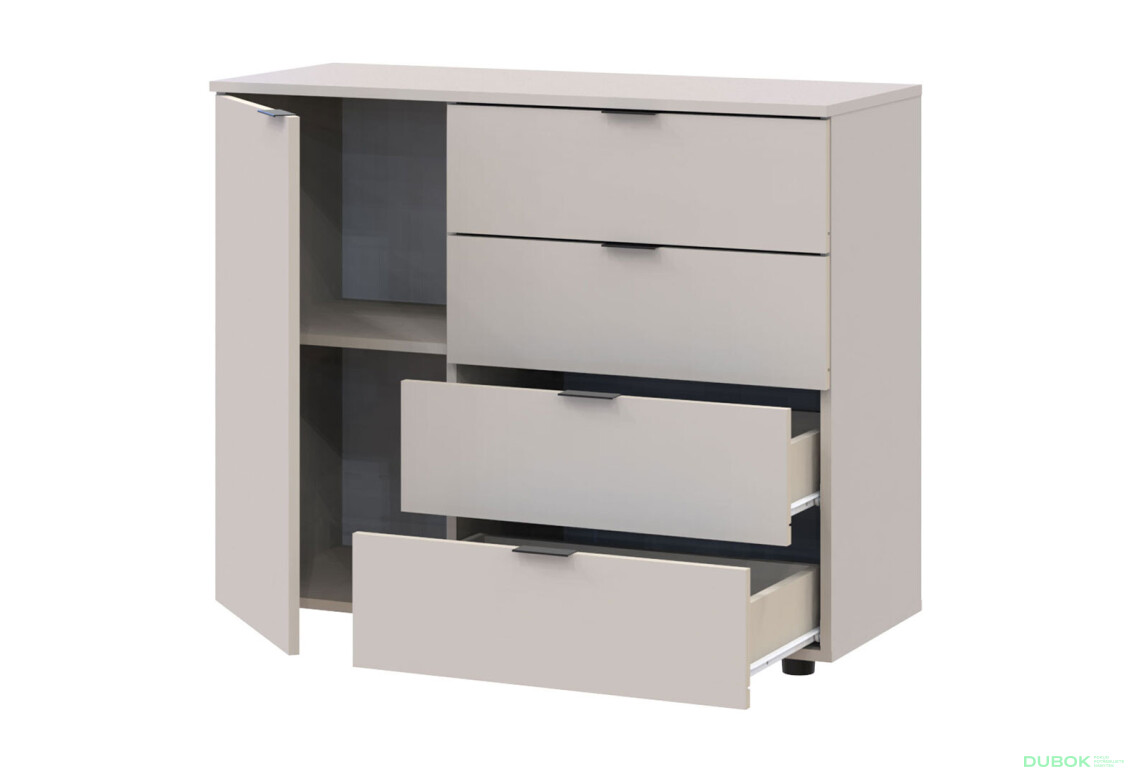 Komoda s dvierkami a 4 zásuvkami GC1 100 cm Kašmír Gelar - Fotografia 5 Fotografia 5 - Komoda s dvierkami a 4 zásuvkami GC1 100 cm Kašmír Gelar