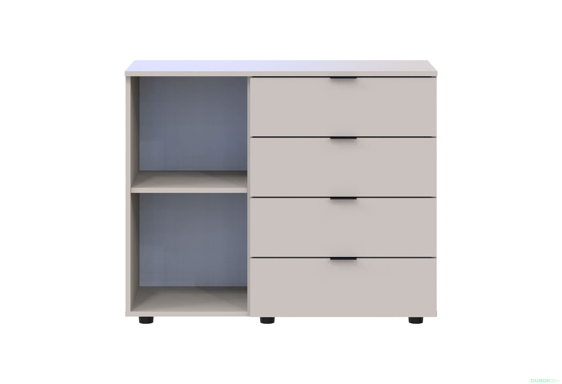 Fotografia 3 - Komoda s dvierkami a 4 zásuvkami GC1 100 cm Kašmír Gelar