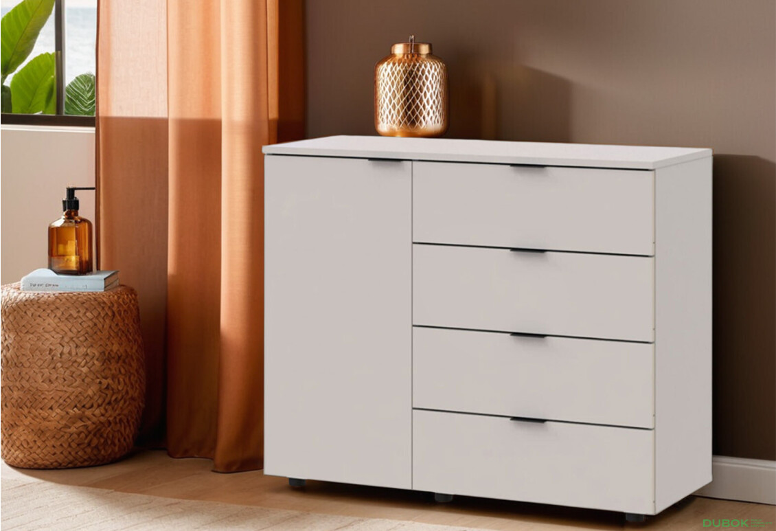 Komoda s dvierkami a 4 zásuvkami GC1 100 cm Kašmír Gelar - Fotografia 2 Fotografia 2 - Komoda s dvierkami a 4 zásuvkami GC1 100 cm Kašmír Gelar