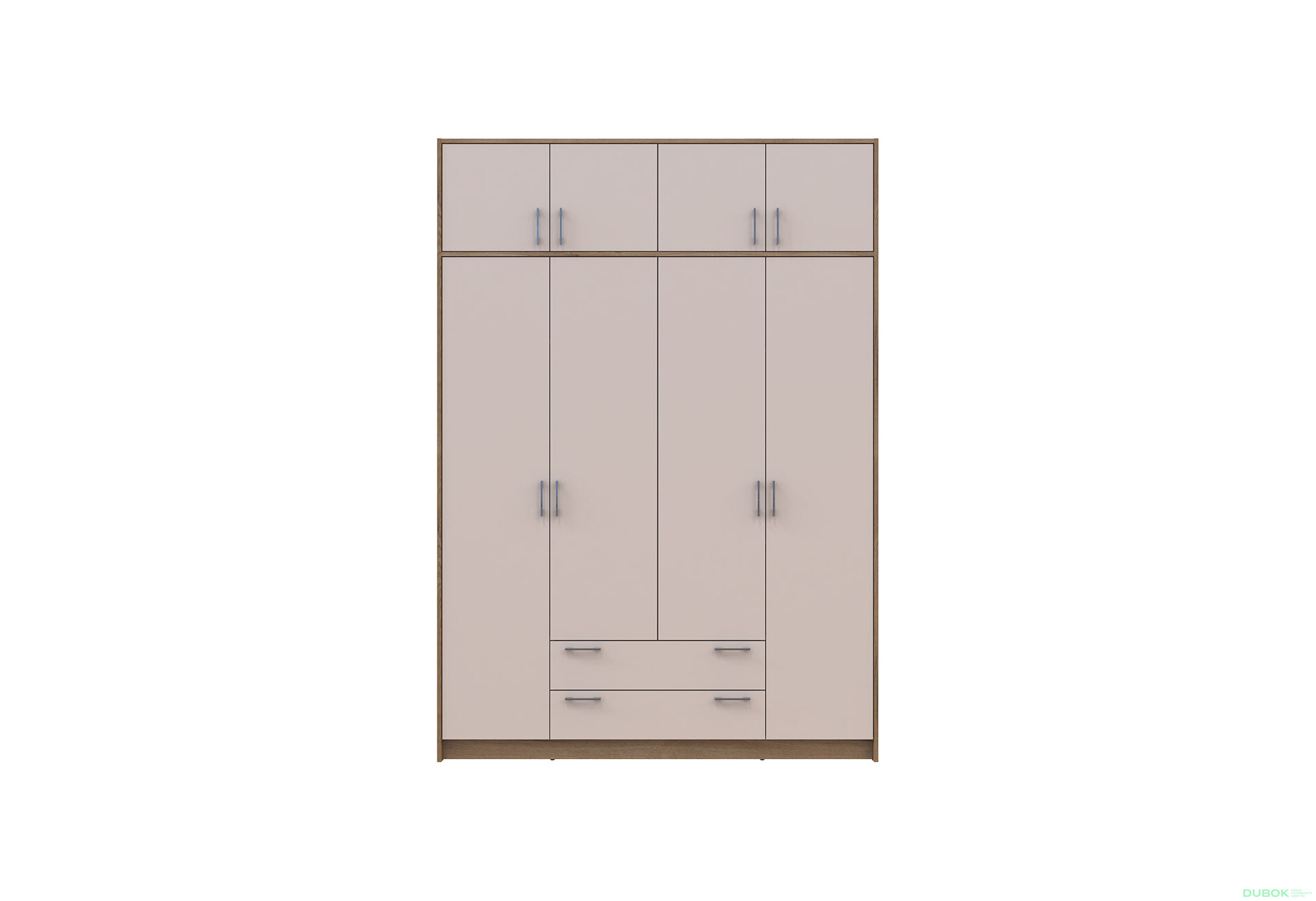 Skriňa Rondi 4 z drevotriesky s horným úložným priestorom artisan dub / kašmír 160x52x236 cm - Fotografia 3 Fotografia 3 - Skriňa Rondi 4 z drevotriesky s horným úložným priestorom artisan dub / kašmír 160x52x236 cm