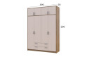 Skriňa Rondi 4 z drevotriesky s horným úložným priestorom artisan dub / kašmír 160x52x236 cm - Fotografia 8 Fotografia 8 - Skriňa Rondi 4 z drevotriesky s horným úložným priestorom artisan dub / kašmír 160x52x236 cm