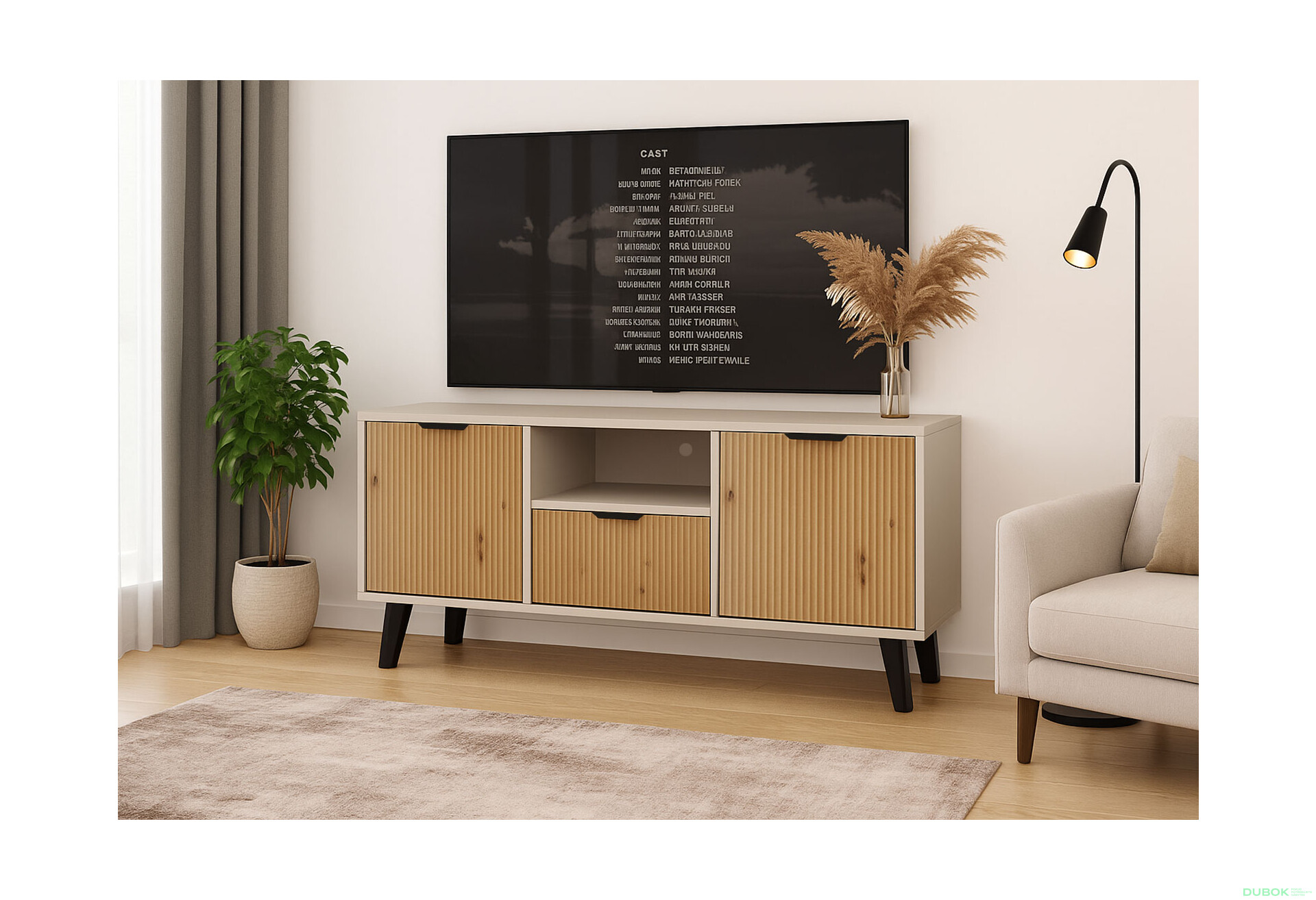Fotografia 3 - TV stolík Borg Duo 2D1S kašmír / dub artisan