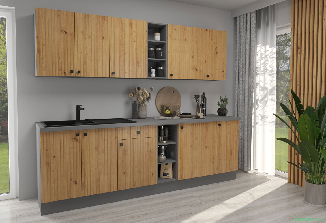 Fotografia 2 - Modulárna kuchyňa Ava antracit / dub artisan