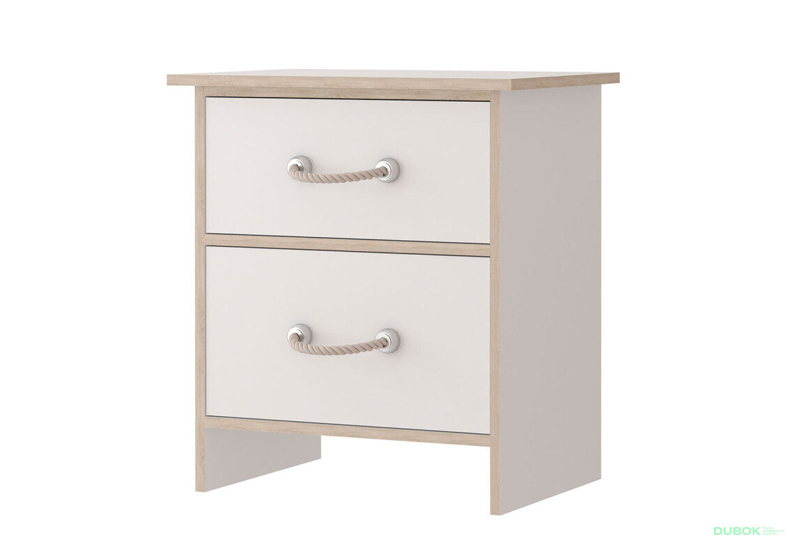 Nočný stolík biely, vložky sonoma Kosmo Idczak meble