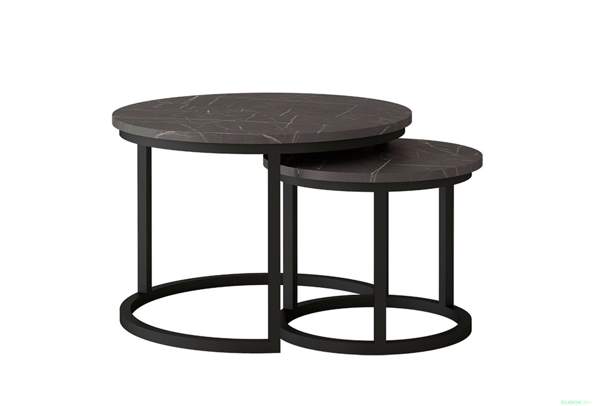 Fotografia 1 - Konferenčný stolík Toronto 50x42 + 70x46 čierny / mramor pietra čierny