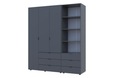 Skriňa 3D s regálom s zásuvkami Gelar 176.2 cm grafit