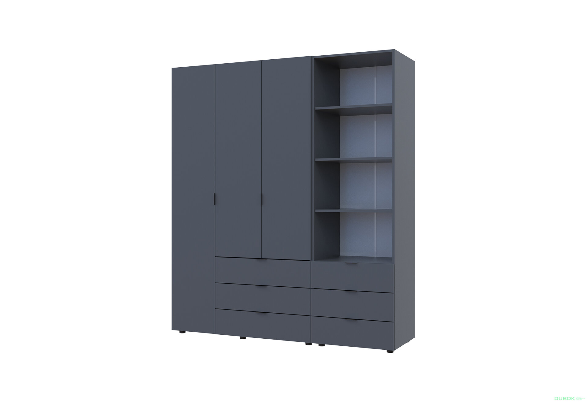 Fotografia 1 - Skriňa 3D s regálom s zásuvkami Gelar 176.2 cm grafit