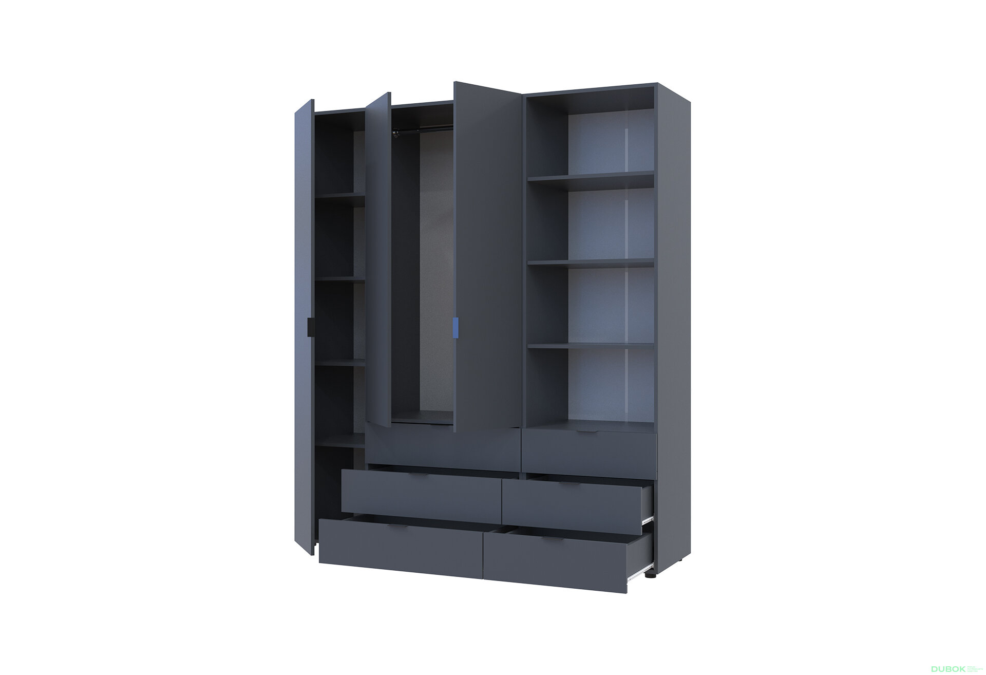 Fotografia 2 - Skriňa 3D s regálom s zásuvkami Gelar 176.2 cm grafit