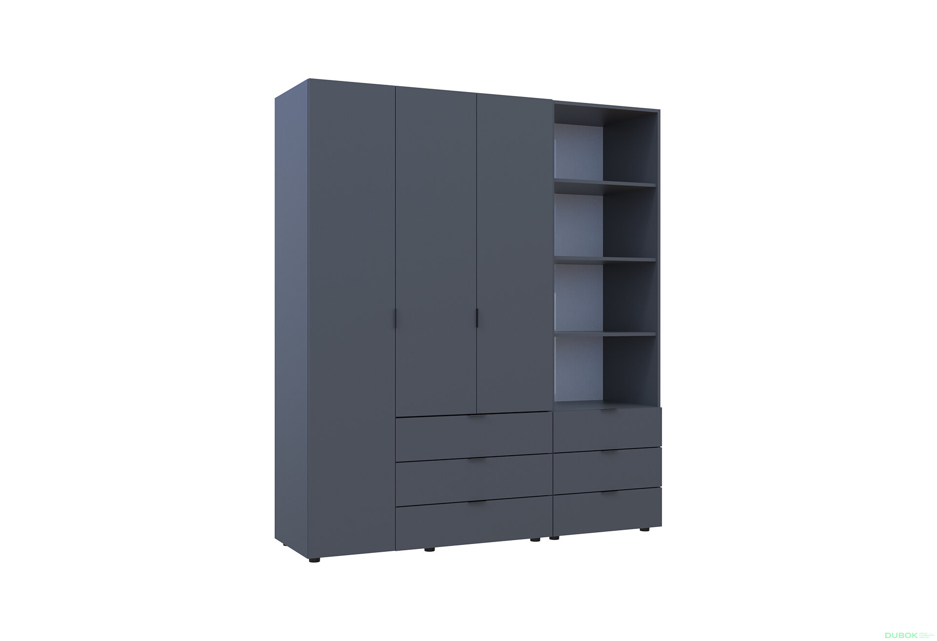 Fotografia 4 - Skriňa 3D s regálom s zásuvkami Gelar 176.2 cm grafit
