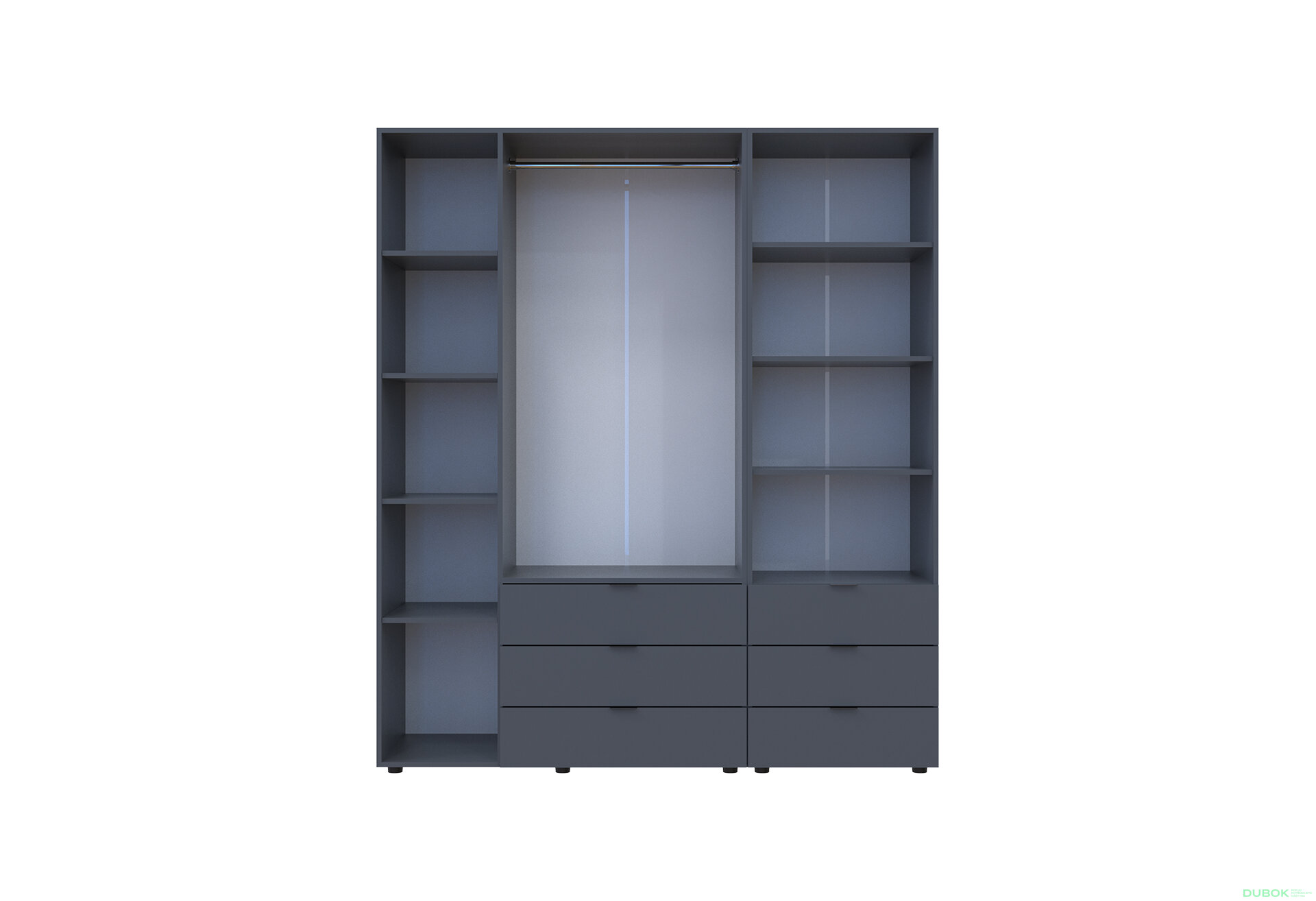 Fotografia 5 - Skriňa 3D s regálom s zásuvkami Gelar 176.2 cm grafit