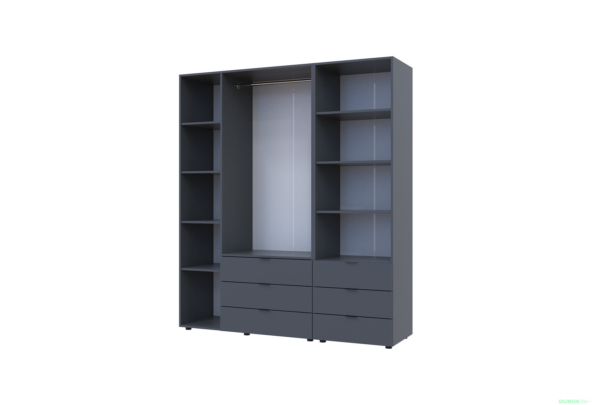 Fotografia 6 - Skriňa 3D s regálom s zásuvkami Gelar 176.2 cm grafit