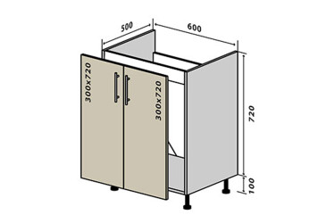 N13 Skrinka umývadlová 2D 60