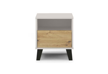 Nočný stolík Borg 1s kašmír / dub artisan