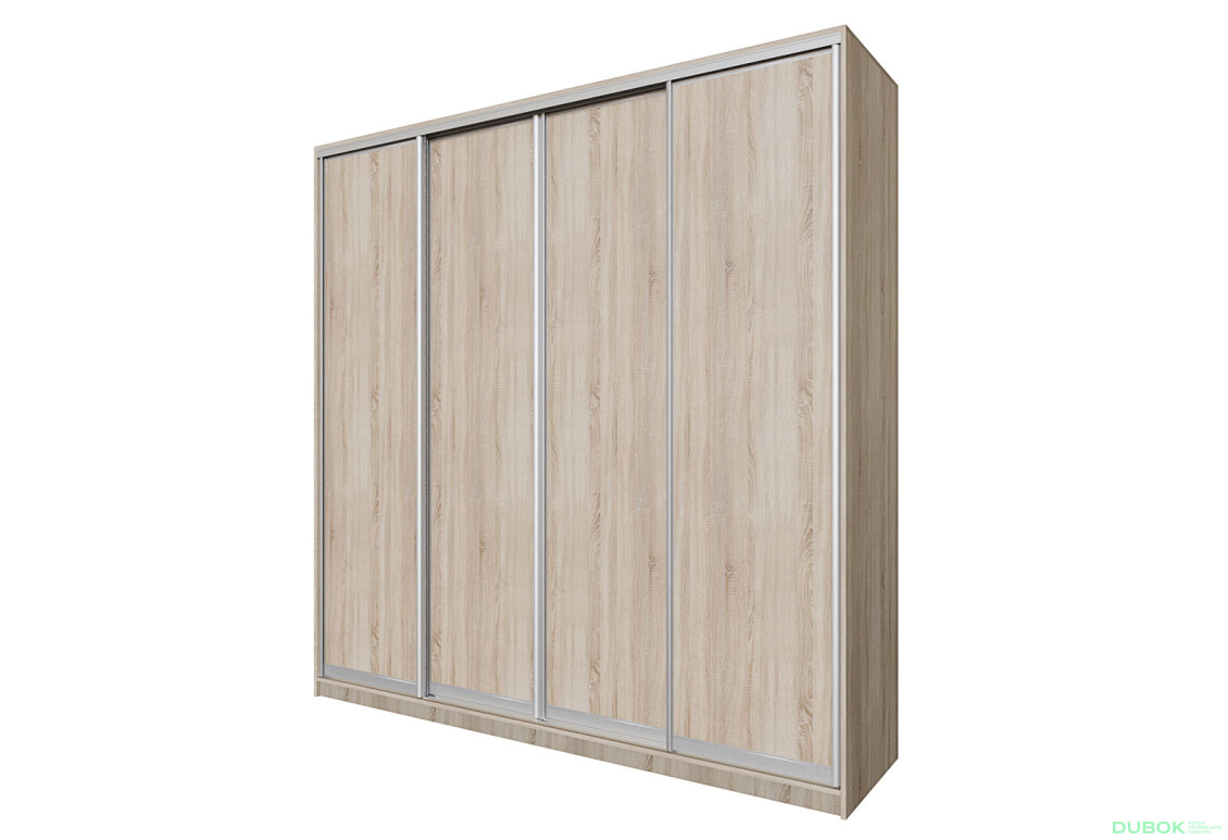 Skriňa s posuvnými dverami Komforto 4 DTD 240x240x60 cm Svetlý dub sonoma AL