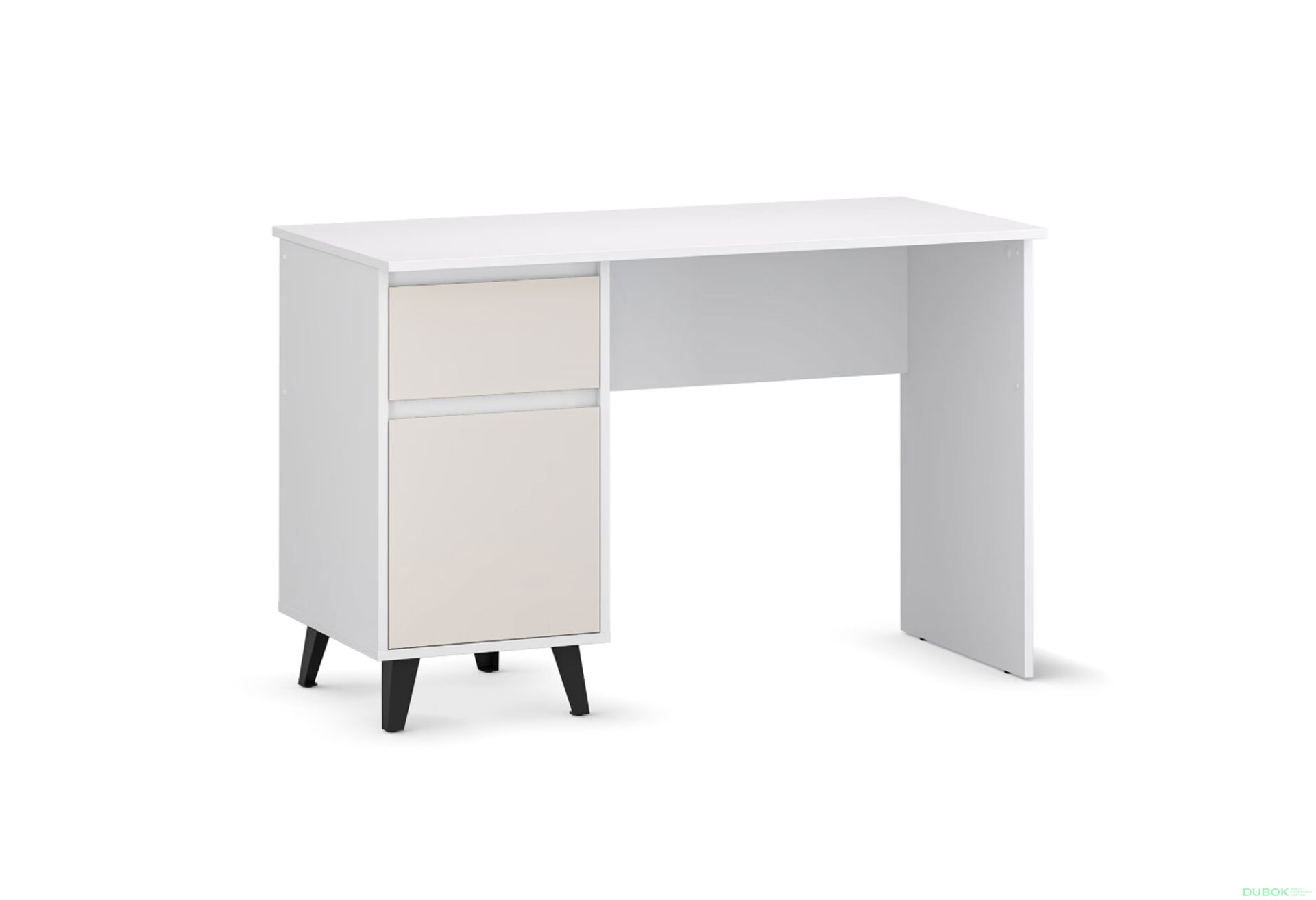 Fotografia 1 - Písací stôl Borg 1d1s/120 biely / kašmír
