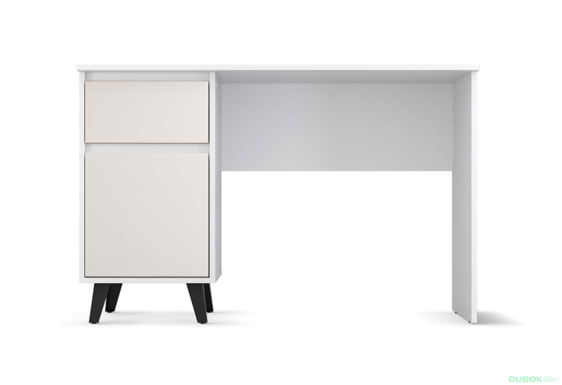 Fotografia 3 - Písací stôl Borg 1d1s/120 biely / kašmír