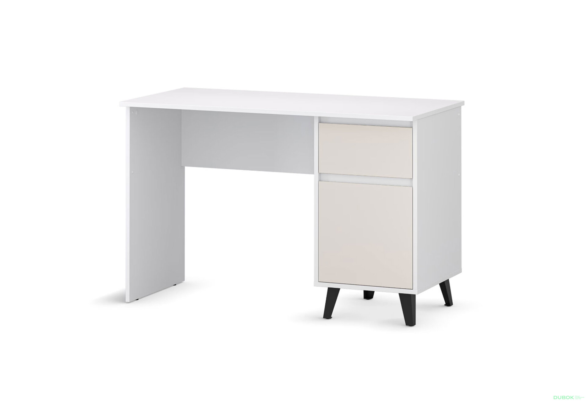 Fotografia 4 - Písací stôl Borg 1d1s/120 biely / kašmír