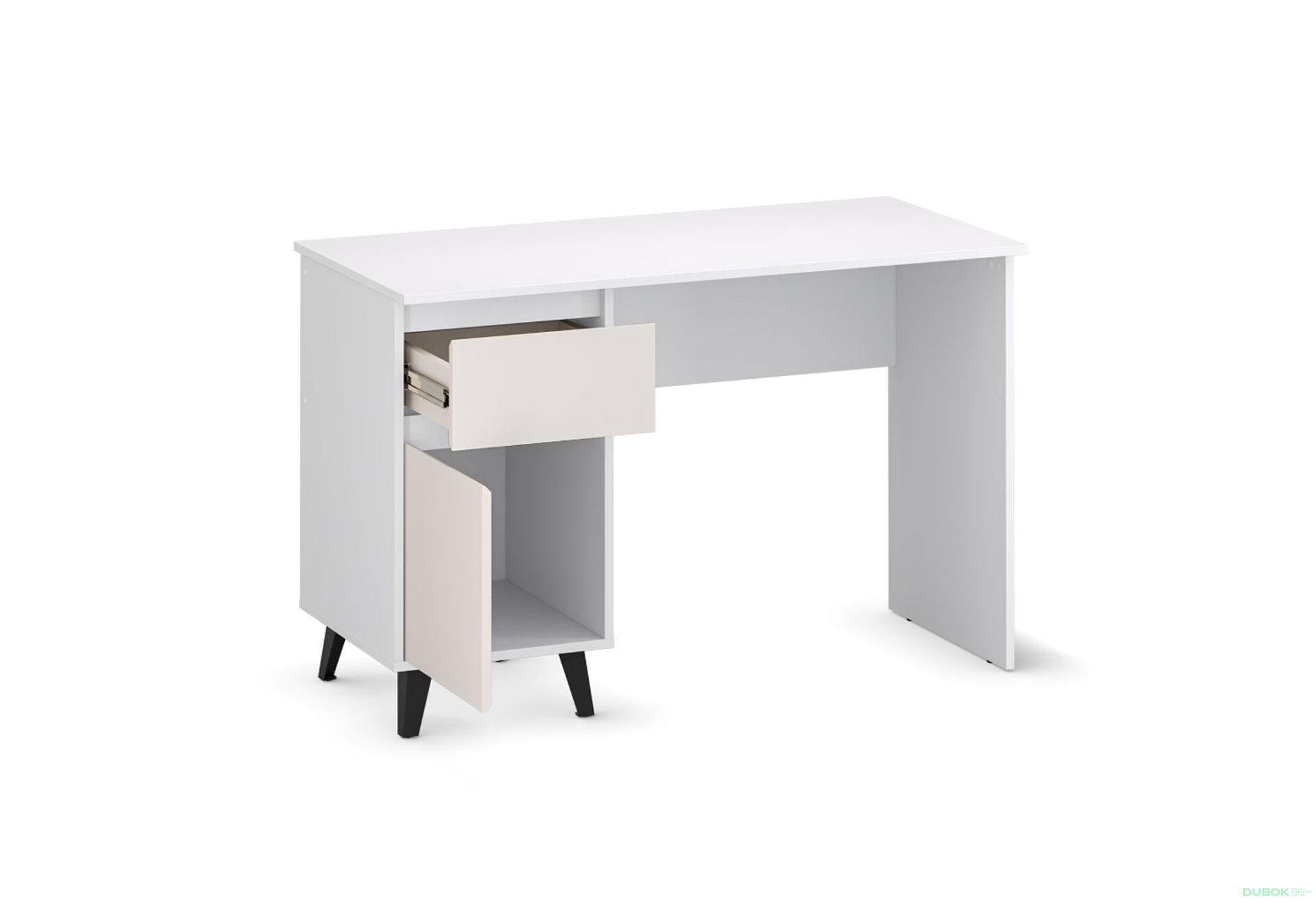 Fotografia 6 - Písací stôl Borg 1d1s/120 biely / kašmír