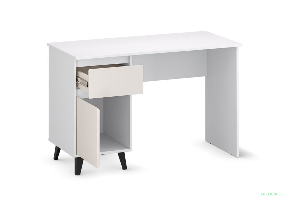 Fotografia 6 - Písací stôl Borg 1d1s/120 biely / kašmír