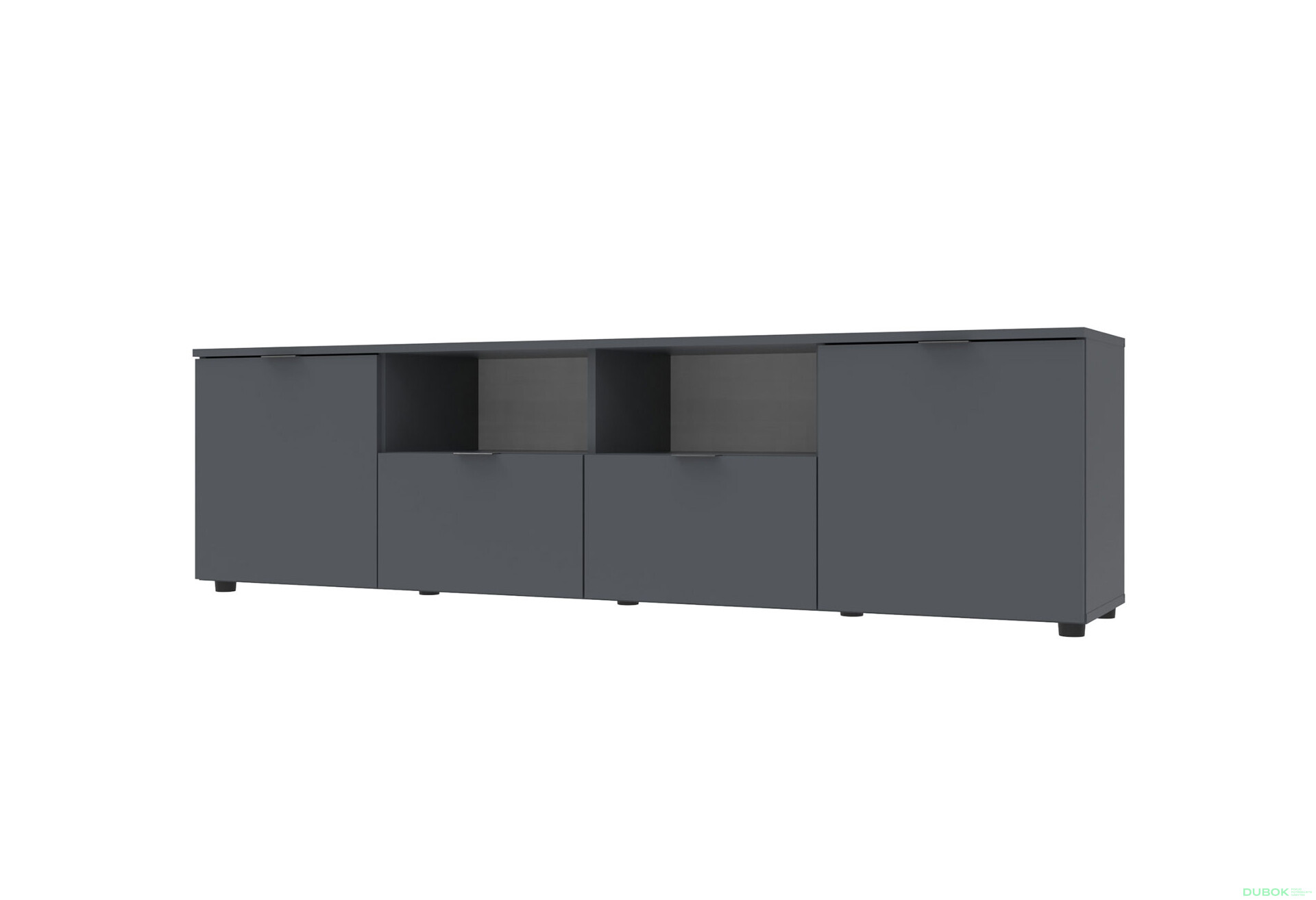 Fotografia 1 - TV stolík s dvierkami a zásuvkami Ron 4 180 cm Grafit