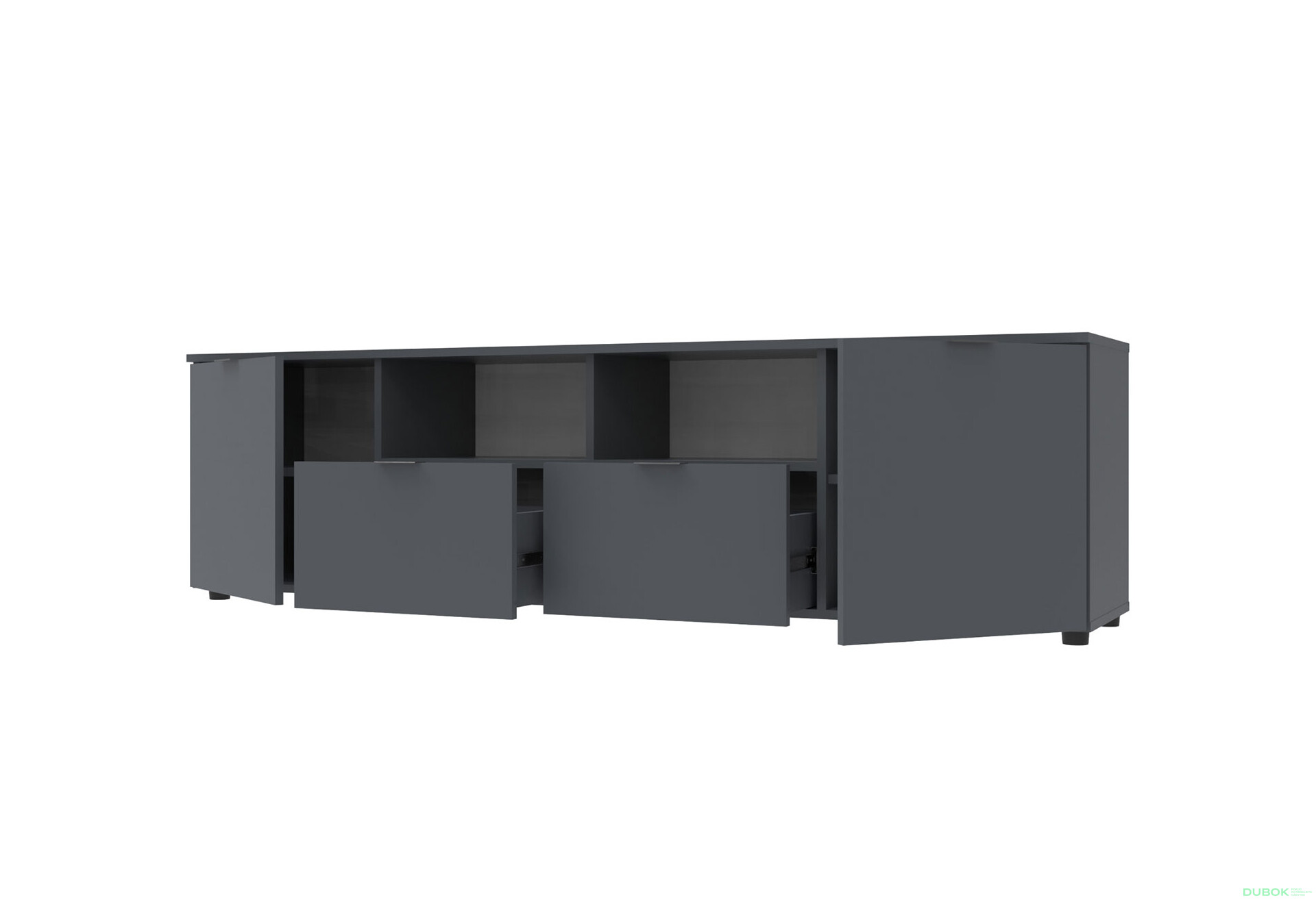 Fotografia 3 - TV stolík s dvierkami a zásuvkami Ron 4 180 cm Grafit