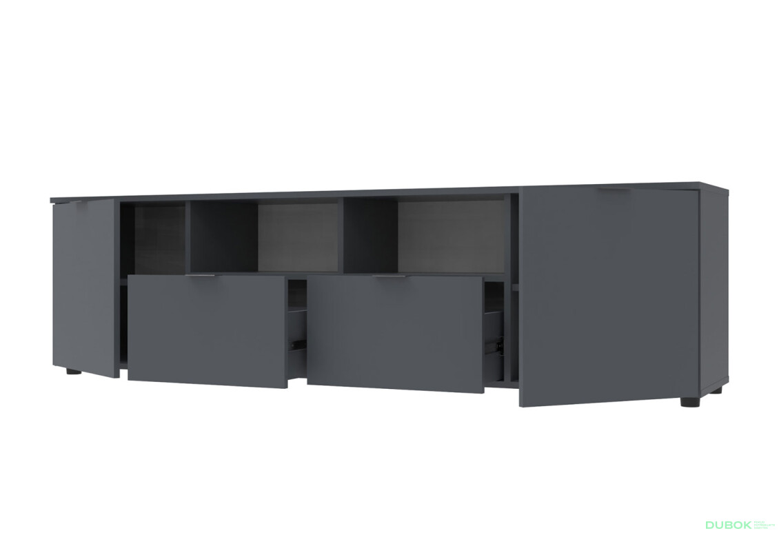 Fotografia 3 - TV stolík s dvierkami a zásuvkami Ron 4 180 cm Grafit