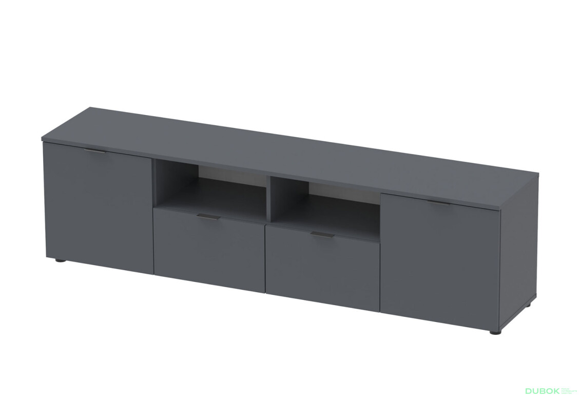 Fotografia 4 - TV stolík s dvierkami a zásuvkami Ron 4 180 cm Grafit