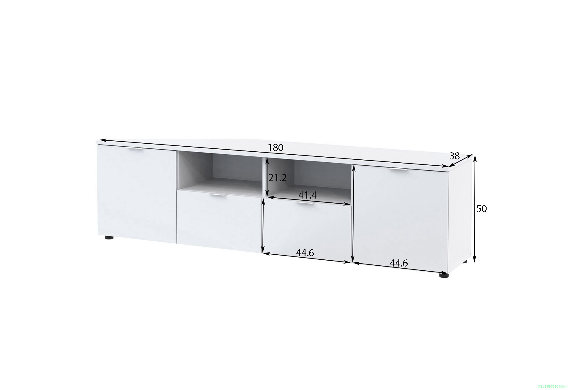 Fotografia 6 - TV stolík s dvierkami a zásuvkami Ron 4 180 cm Grafit