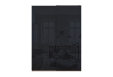 Fotografia Skriňa s posuvnými dverami Dub Evok Čierny 2 sklá / 3 časti 180x60x240