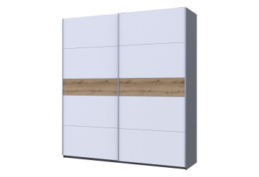 Skriňa s posuvnými dverami Grafit/Biela vložka Dub Evok 2 DTD /5 dielov 220x60x240