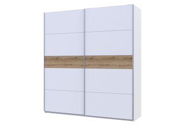 Skriňa s posuvnými dverami Biela/Biela vložka Dub Evok 2 DTD /5 dielov 220x60x240