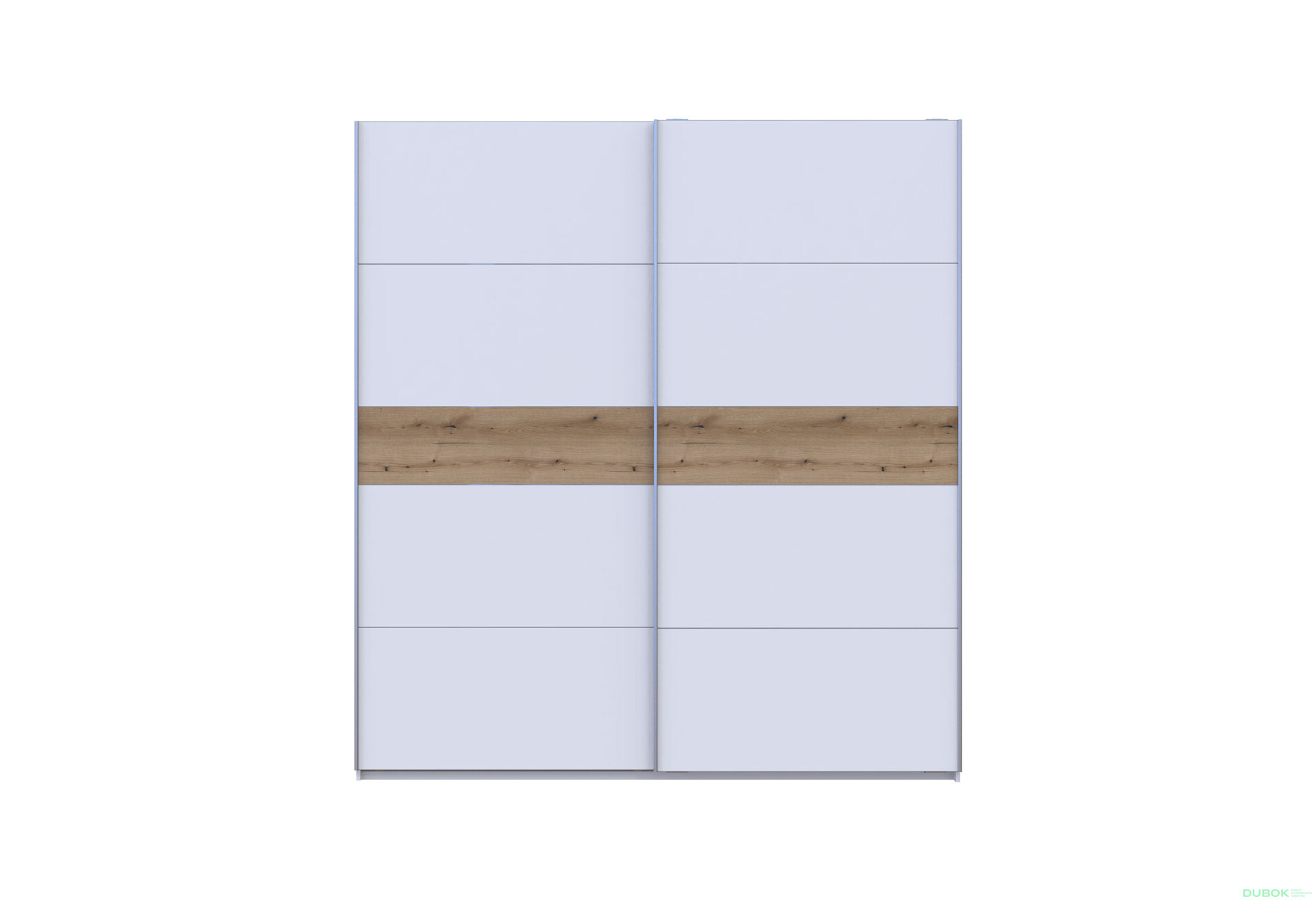 Fotografia 6 - Skriňa s posuvnými dverami G-Caiser, 2-dverová, DTD, 220 cm, biela / vložka dub evoke