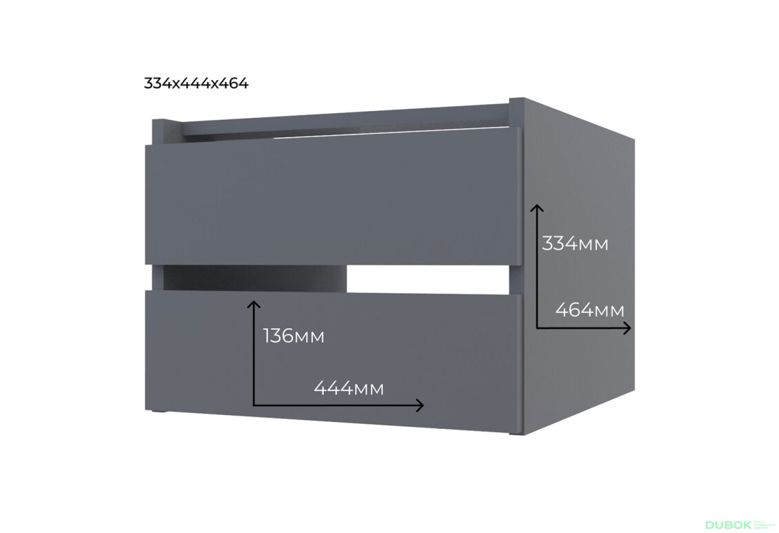 Fotografia 3 - Zásuvka pre skriňu Doros Antracit 44,8x42x33,6 G-Caiser