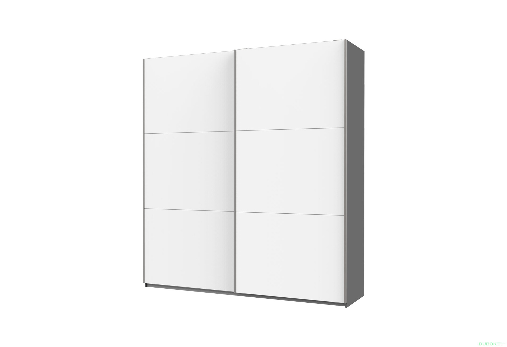 Fotografia 1 - Skriňa G-Caiser Doros s 2 dverami DTD, 220 cm, antracit / biela