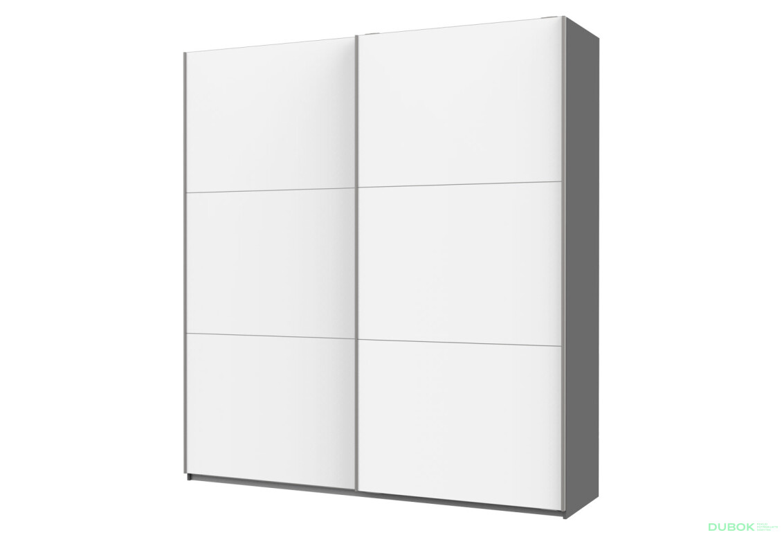 Skriňa G-Caiser Doros s 2 dverami DTD, 220 cm, antracit / biela
