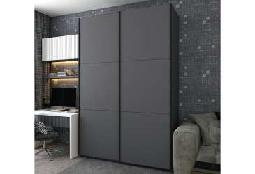 Fotografia Skriňa s posuvnými dverami Grafit Grafit 2 DTD 160x60x240