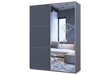 Skriňa s posuvnými dverami Grafit Grafit 1 DTD / 1 zrkadlo 160x60x240
