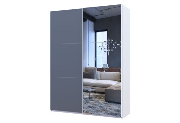 Skriňa Biela Grafit 1 DTD / 1 zrkadlo / 3 časti 160x60x240