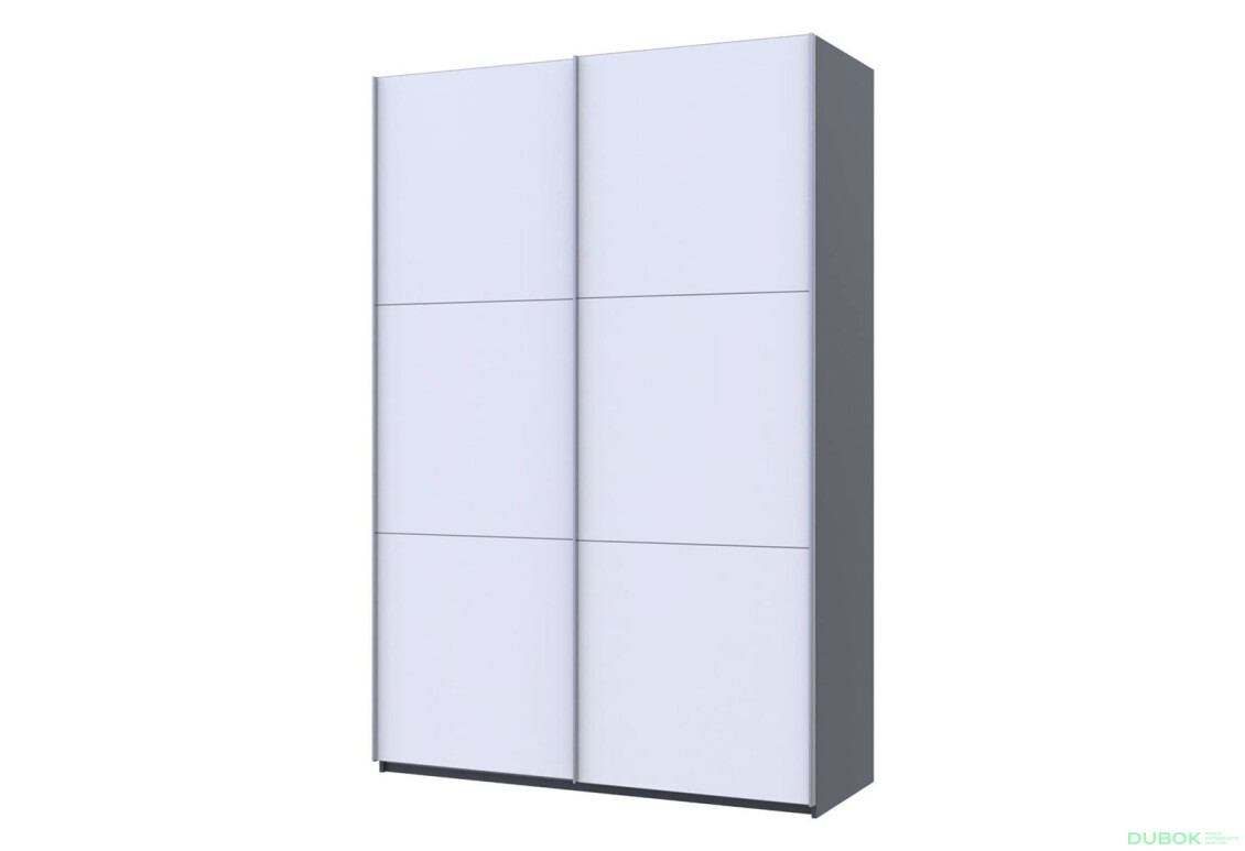 Skriňa G-Caiser Doros s 2 dverami, 160 cm, grafit / biela