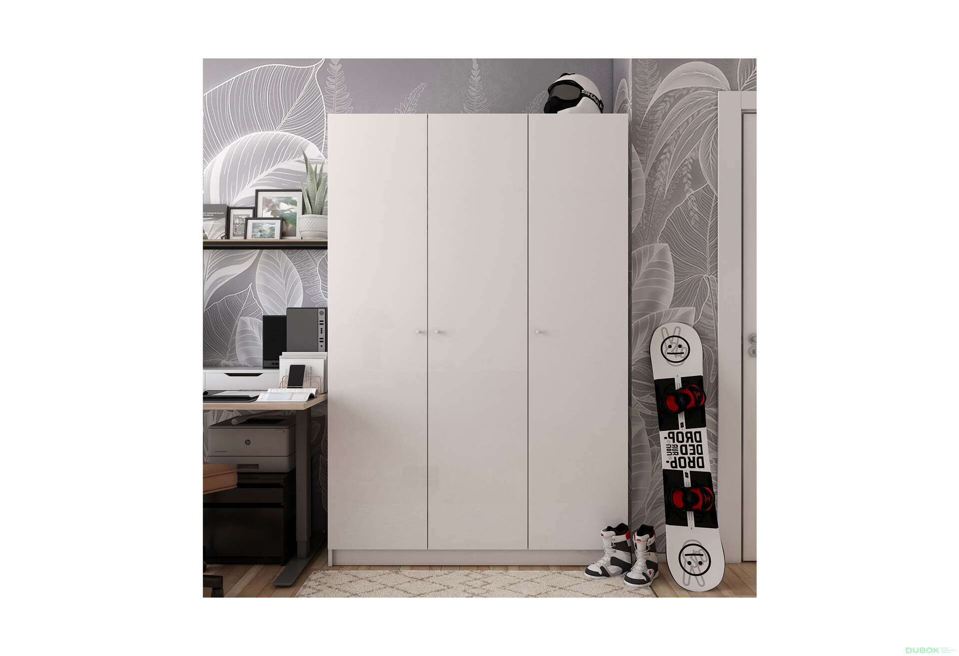 Fotografia 4 - Skriňa Promo s 3 dverami 135 cm, biela
