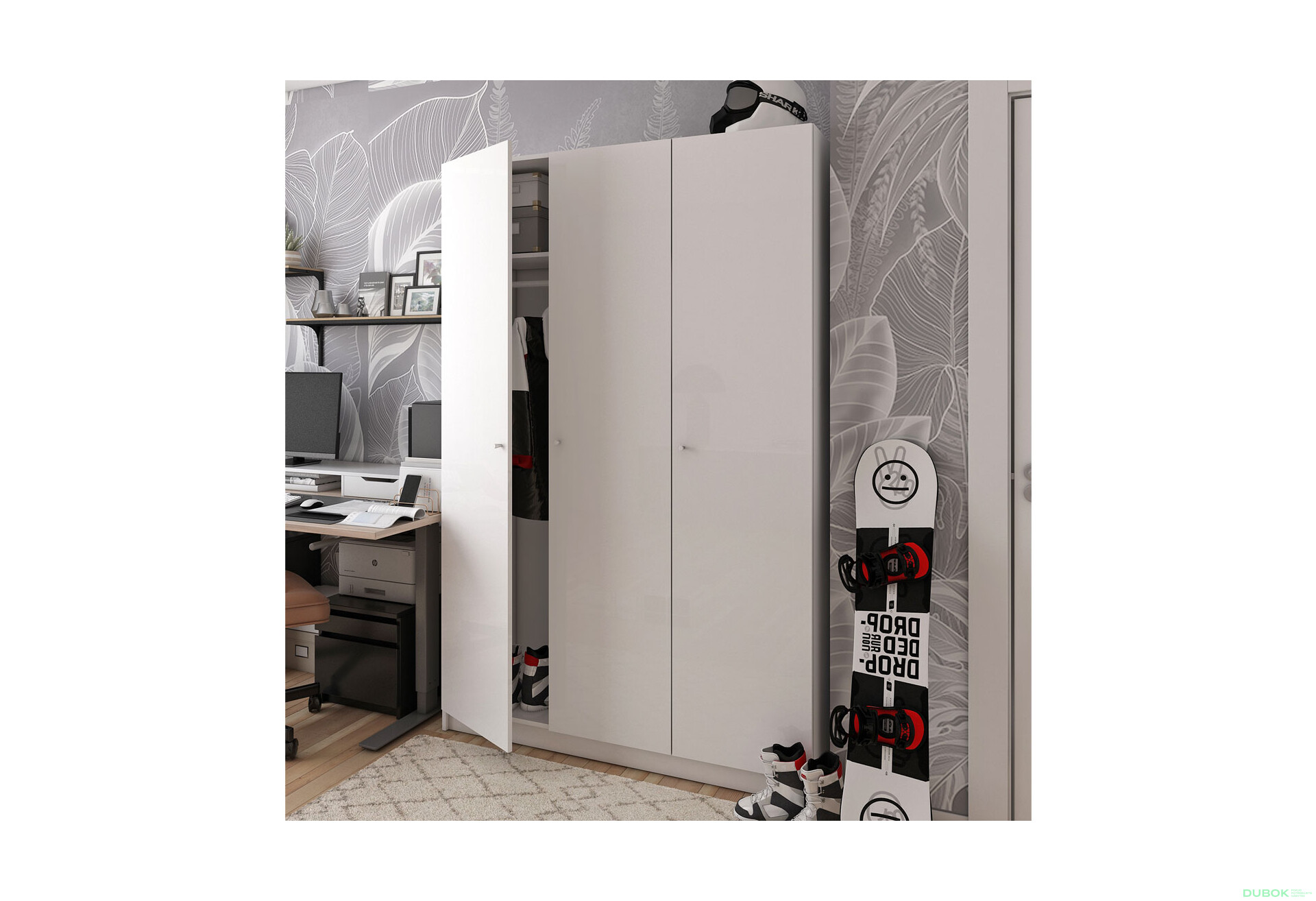 Fotografia 5 - Skriňa Promo s 3 dverami 135 cm, biela