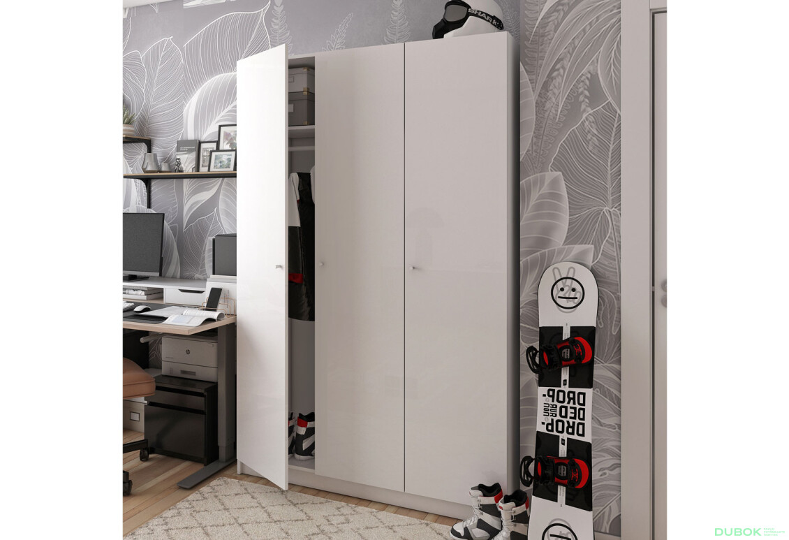 Fotografia 5 - Skriňa Promo s 3 dverami 135 cm, biela
