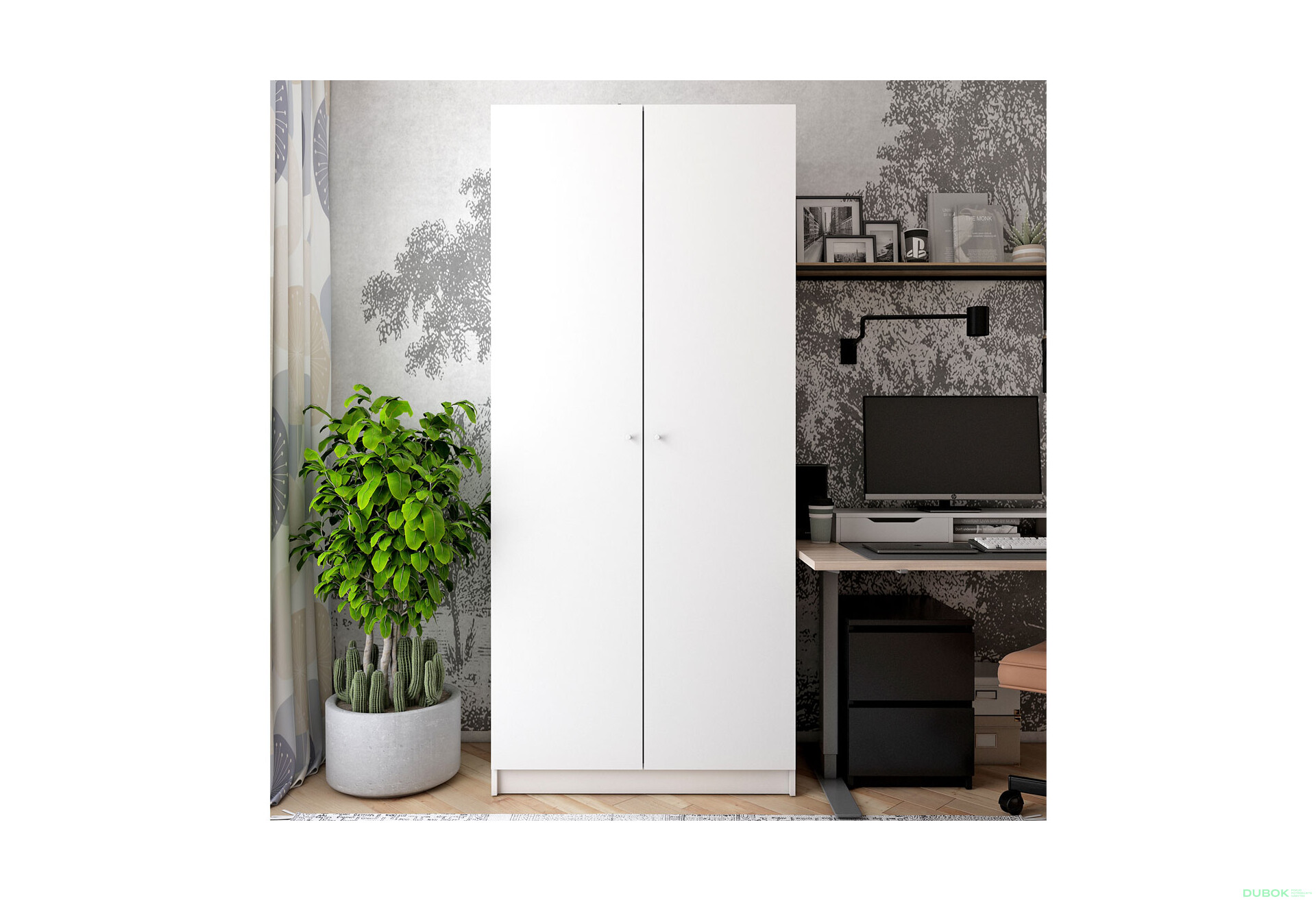 Fotografia 6 - Skriňa Promo s 2 dverami 90 cm, Biela