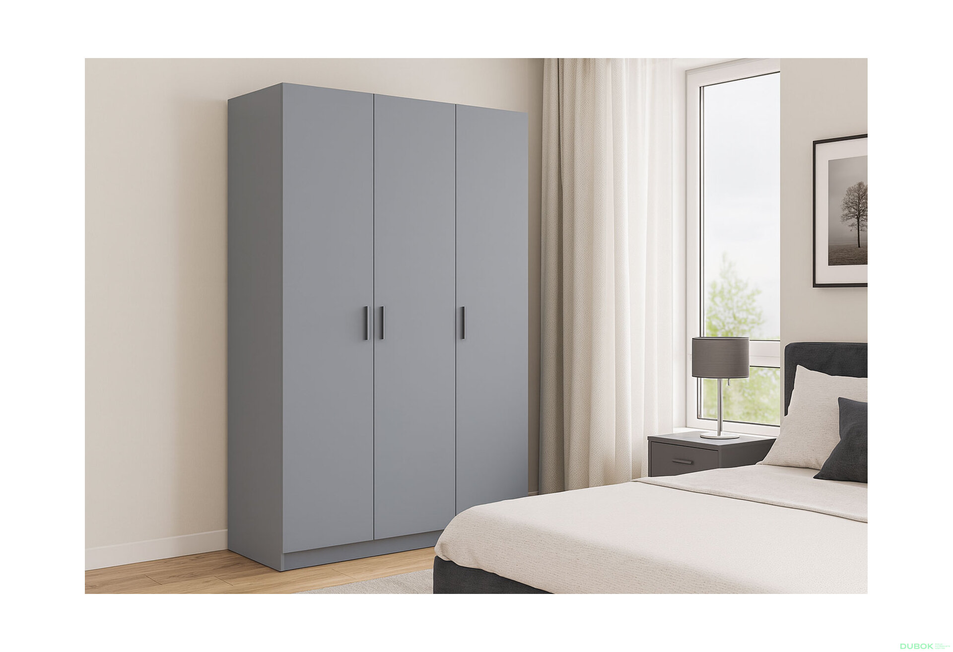 Fotografia 9 - Skriňa Promo s 3 dverami 135 cm, sivá