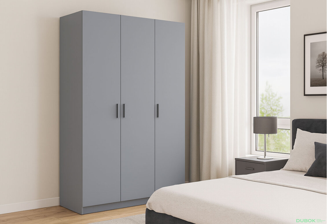 Fotografia 9 - Skriňa Promo s 3 dverami 135 cm, sivá