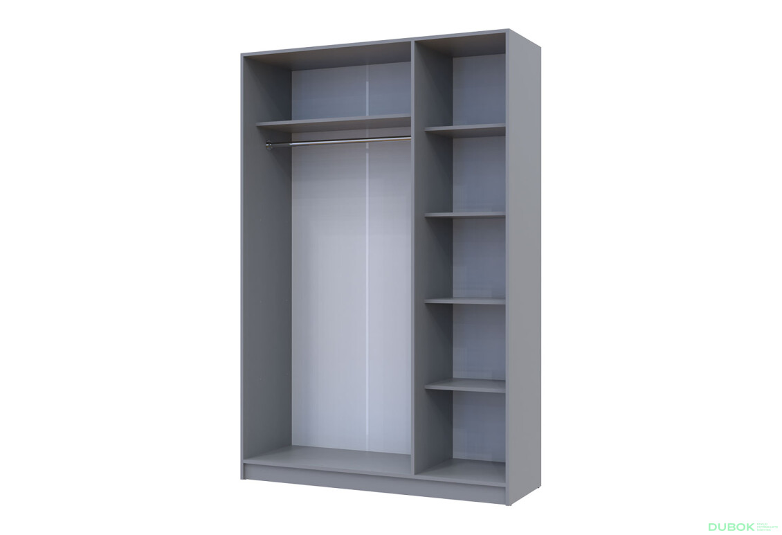 Skriňa Promo s 3 dverami 135 cm, sivá - Fotografia 7 Fotografia 7 - Skriňa Promo s 3 dverami 135 cm, sivá