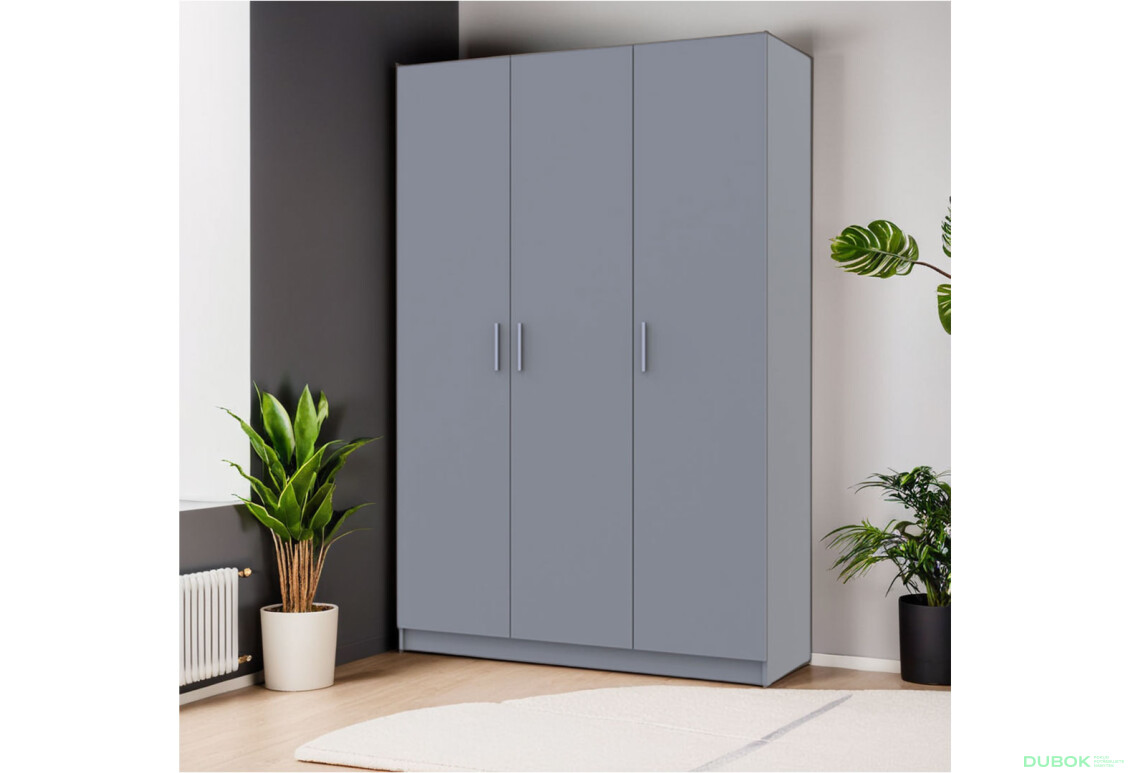 Fotografia 8 - Skriňa Promo s 3 dverami 135 cm, sivá