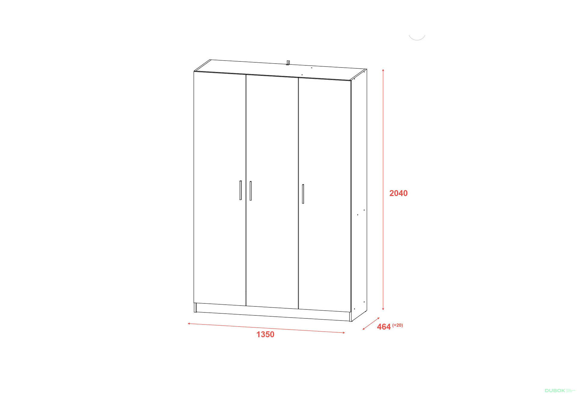 Fotografia 9 - Skriňa Promo s 3 dverami 135 cm, sivá